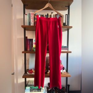 Juicy Couture Red Velour Track Pant with Small JC Bling